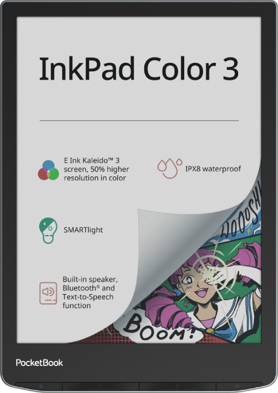 Čítačka elektronických kníh PocketBook InkPad Color 3 32 GB 7,8" čierna